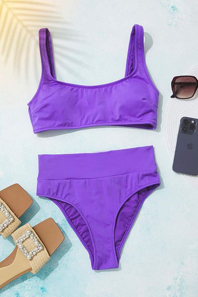 Trendyol Collection Lila Lila Bralet und High Leg Regular Core Bikini Set TBESS22BT0010