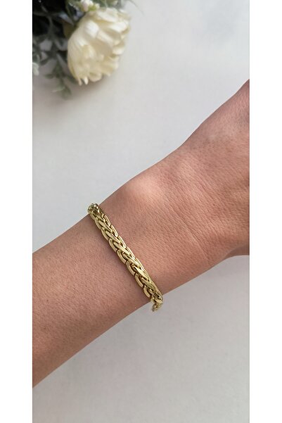 xUPING Altın Kaplama İkili Örgü Model Bileklik Kararmaz 14K Rengindedir 19,5cm