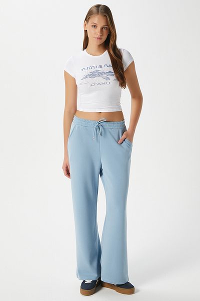 Ritnice Pantaloni de sport albaștri cu picioare largi Modal Osha pentru femei 11053