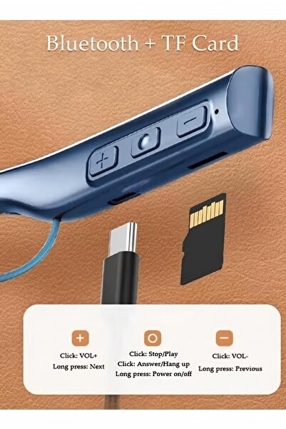 Generic Neckband Bluetooth Headphones, Retractable Earbuds, Noise Cancelling