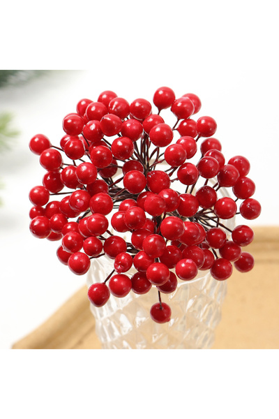 Choice زهور التوت الاصطناعية الحمراء، 50 رأسًا، زينة شجرة عيد الميلاد، زينة التوت الرغوي للمنزل