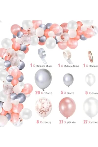 Generic 95pcs Multicolor Balloon Garland Arch Kit Pink and White Latex Party Balloons Set For Baby Birthday