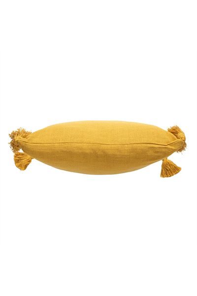 Mudo Home 45x45 Model ALBA Throw Pillow with Tassels Mustard
