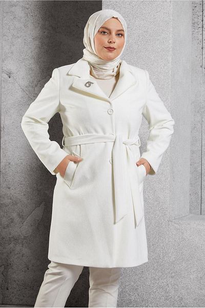 Alvina Λεπτομερές παλτό Cummerbund 90558