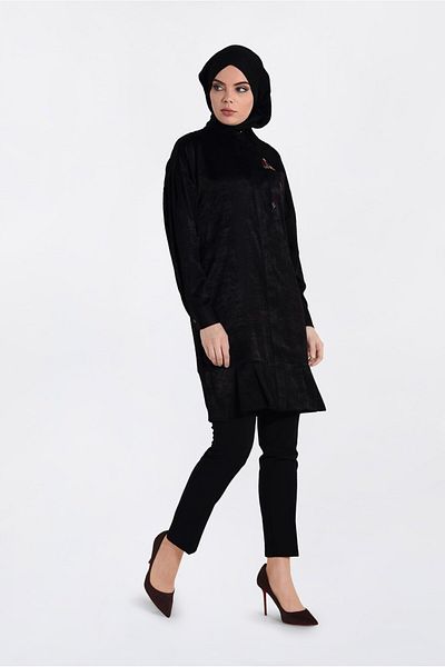 Alvina Tunic with Embroidery Detail and Ruffle Skirt 4721