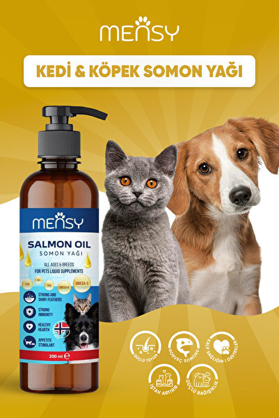 Mensy Kedi Ve Köpekler Için Somon Yağı 200ml (güçlü Tüyler, Kalp Ve Bağışıklı...