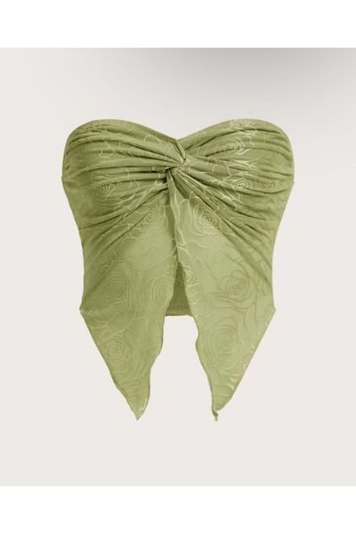 Genel Markalar Kelebek Kesim Straplez Açık Yeşil Crop