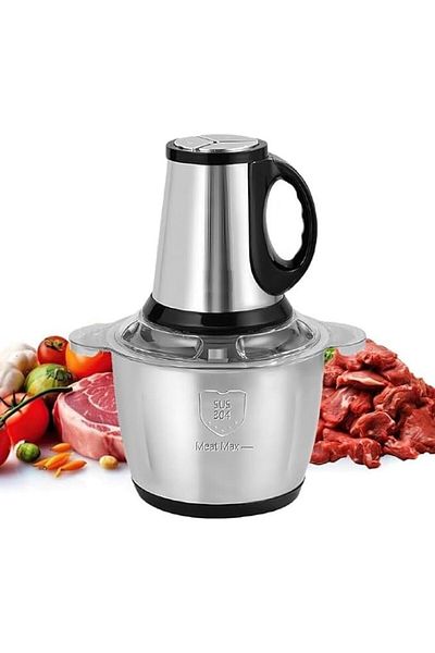 Goishtrie Electric Mini Meat Grinder 5L Stainless Steel 500W Multifunctional Food Chopper Processor with 5 Sha