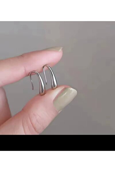 ESJ Paslanmaz Çelik Su Damlası Minimal Kadın Küpe Ebat: 0,9*1,6 cm