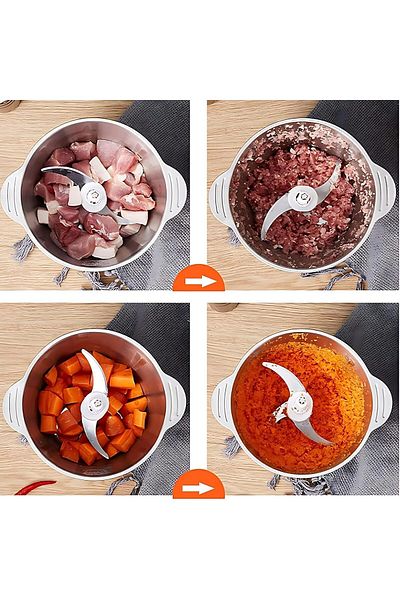 Goishtrie Electric Mini Meat Grinder 5L Stainless Steel 500W Multifunctional Food Chopper Processor with 5 Sha