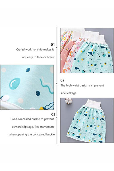 Generic Toddler Training Waterproof Diaper Skirt For Baby Girls, 2-Piece - Multicolour