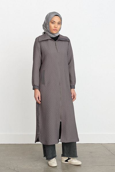 Nihan Thin Quilted Topcoat Gray