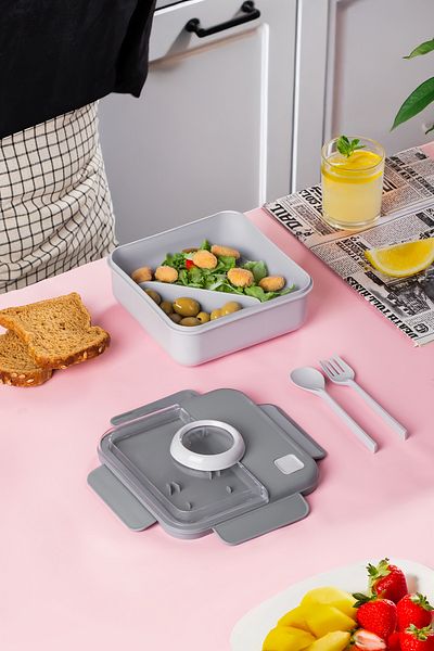 Porsima L-00927 Lunch Box with Spoon and Fork - Portable Lunch Box - Lunch Box 1250 ml