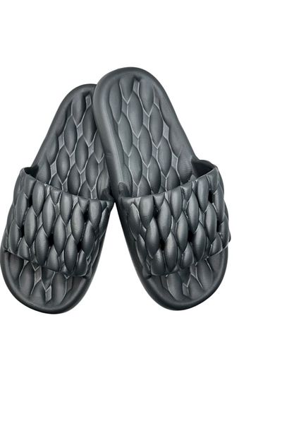 TECOS Men's Beach or Pool Slippers, ®, Black, Size 42-43, 27 Centimeters, Lightweight