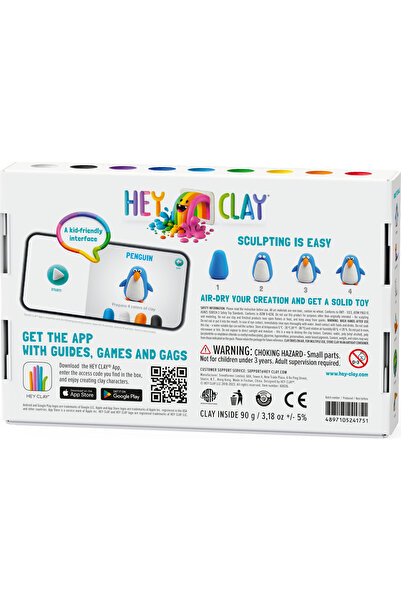 LC Waikiki Hey Clay Air-Dry Clay (6-Pack) - Birds (Toucan, Penguin, Peacock)