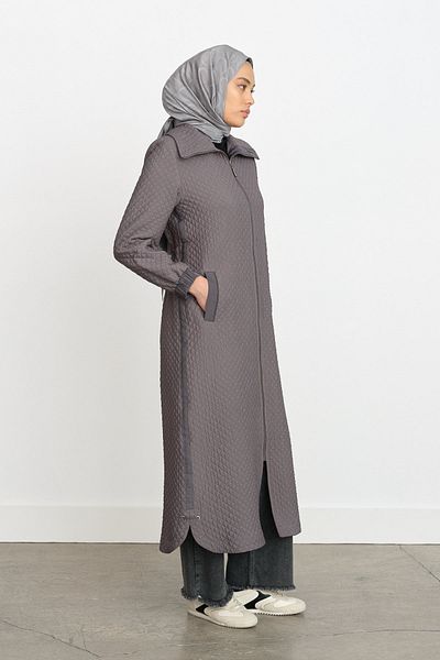 Nihan Thin Quilted Topcoat Gray
