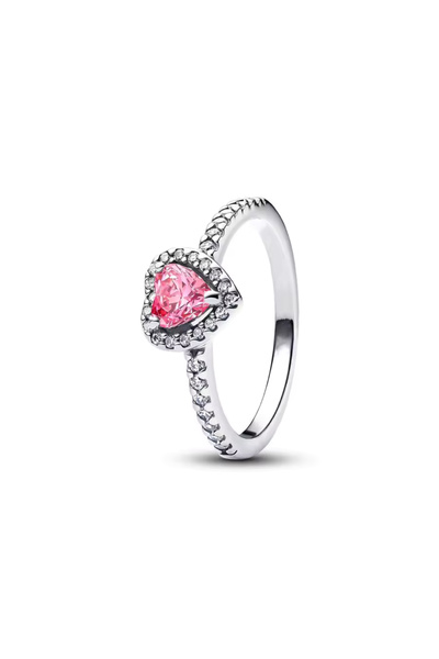 Hector&Co. Jewellery Gümüş Pembe Taşlı Kalp Yüzük