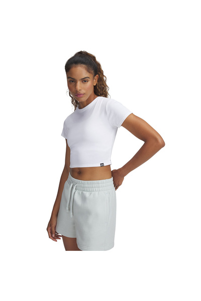 Under Armour Γυναικείο μπλουζάκι Rival Rib Baby με λευκό στρογγυλό λαιμό