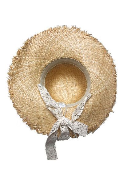 Generic Beach Raffia Straw Hat With Chin Strap Sandy