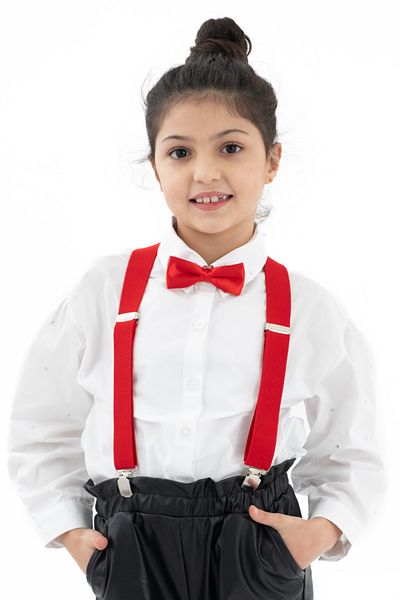 ELROZO Children's Trouser Suspenders and Bow Tie Set
