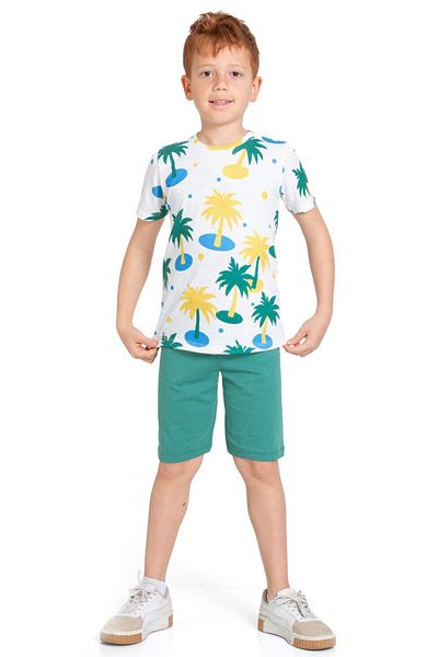 CiciTime Çocuk Modası Boy's Capri Casual Set with Summer Shorts