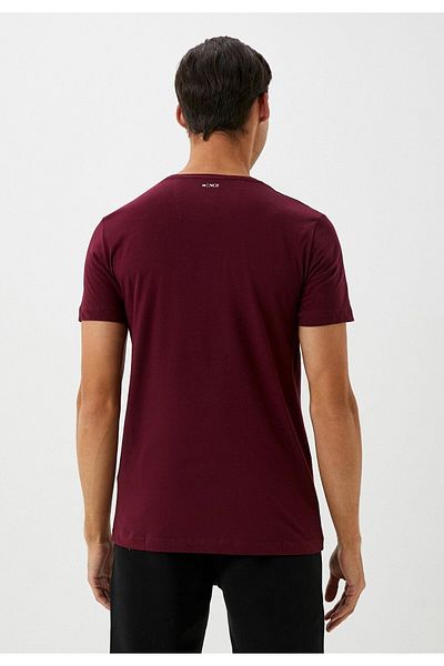 Ncs Jeans Men's T-Shirt Crew Neck Claret Red Slim Fit 100% Cotton T-Shirt Ncs Jeans 1050