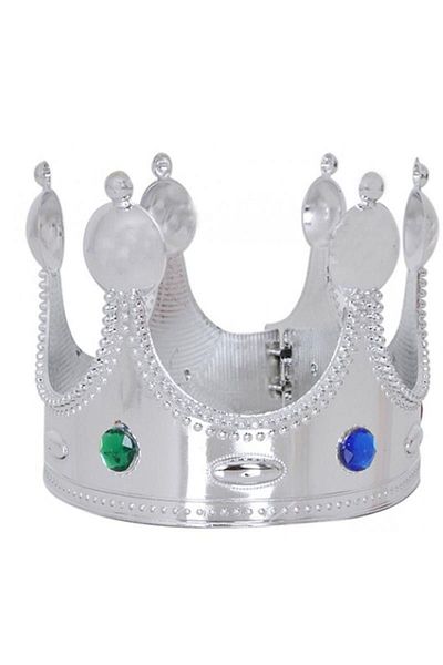 Skygo Plastic King Crown Silver Color Adult 55 cm