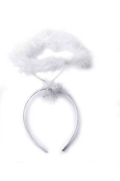 Skygo White Otrish Feathered Flexible Structure Angel Haresi Angel Crown