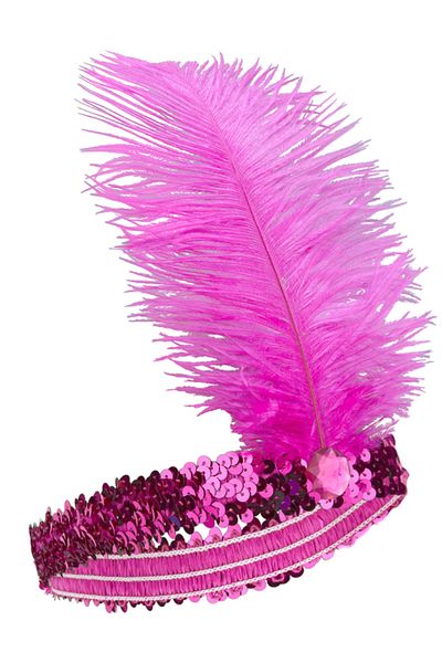 Skygo Fuchsia Color Feather Charlieston Hair Band