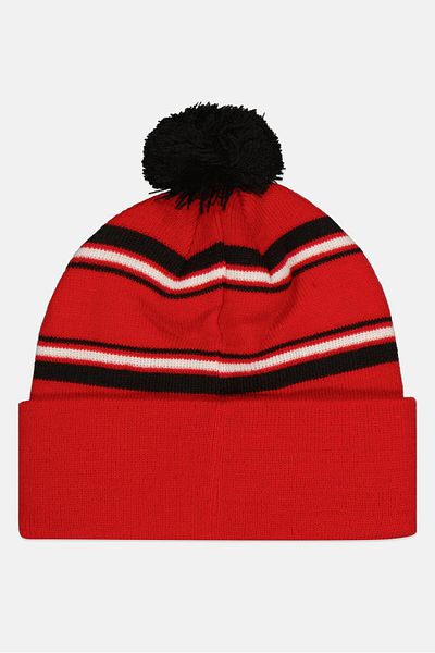 NBA Kids Boy Jacquard Cuff Pom Bonnet, Red