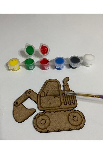 MODAT Wooden DIY Work Machines Painting Kit Educational Montessori Kids Development Toy