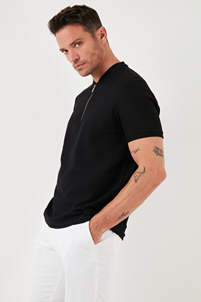 Buratti Ανδρικό μπλουζάκι βαμβακερό μπλουζάκι με μισό φερμουάρ 5902653