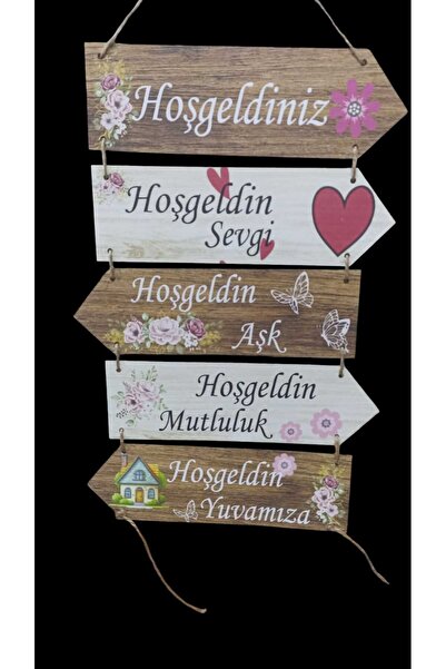 NBZ GİFT Kapı Süsü 5 li Türkçe Karekter