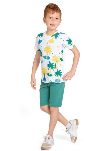 CiciTime Çocuk Modası Boy's Capri Casual Set with Summer Shorts