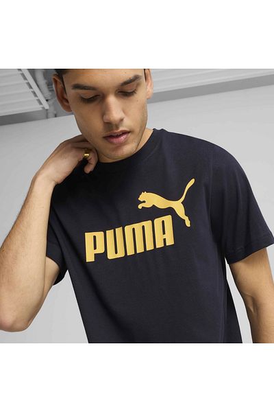 Puma Ανδρικό μπλουζάκι Essentials No 1 με μαύρο στρογγυλό λαιμό