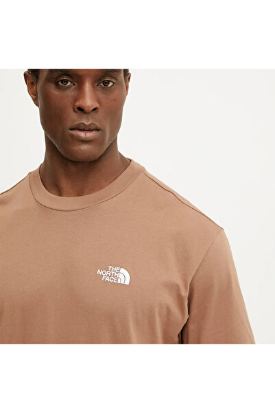 THE NORTH FACE Essential Oversize Ανδρικό μπλουζάκι με στρογγυλή λαιμόκοψη σε καφέ χρώμα