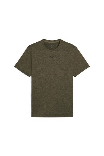 Puma Essentials Heather Cat Ανδρικό μπλουζάκι με στρογγυλή λαιμόκοψη σε καφέ χρώμα