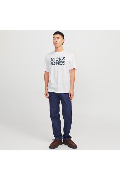 Jack & Jones Tricou alb cu gât rotund pentru bărbați Jack&jones Bryan Corp Logo O
