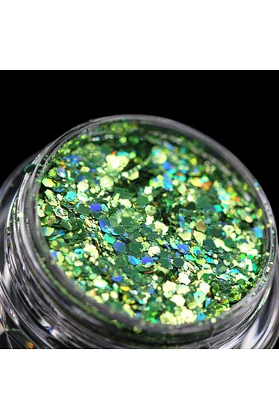 Kajol Beauty Holographic cosmetic glitter (green) for makeup/bodyart PK173 KAJOL Beauty®, <1g