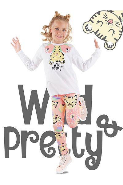 Denokids Díszes Leo Girl póló leggings szett