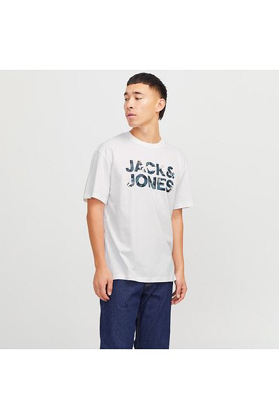 Jack & Jones Tricou alb cu gât rotund pentru bărbați Jack&jones Bryan Corp Logo O