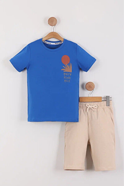 Pollito Boy's Poipu Beach Park Μπλουζάκι με στάμπα μπροστά και πίσω Σετ σορτς 2 τεμαχίων