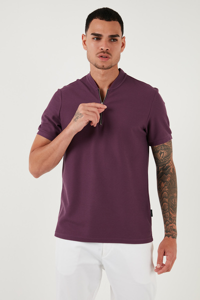 Buratti Ανδρικό μπλουζάκι βαμβακερό μπλουζάκι με μισό φερμουάρ 5902653