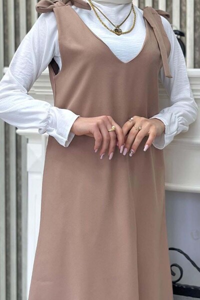 benguen Shirt + Gilet Dress Beige 4678