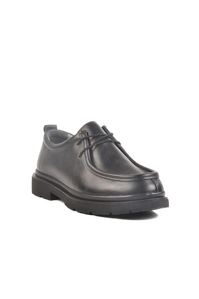 AYAKMOD Pantofi casual pentru bărbați din piele naturală neagră 1005 M
