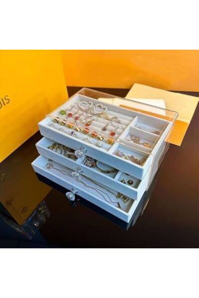 Generica 3-Tier Accessory Organizer with Cover, Grey