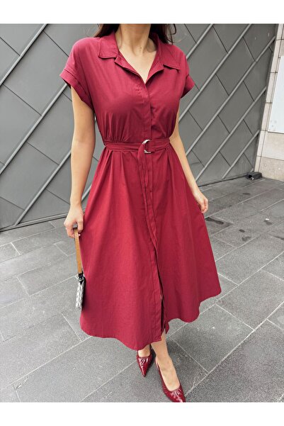 Sindimoda Artemis Kemerli Midi Boy Elbise 2365