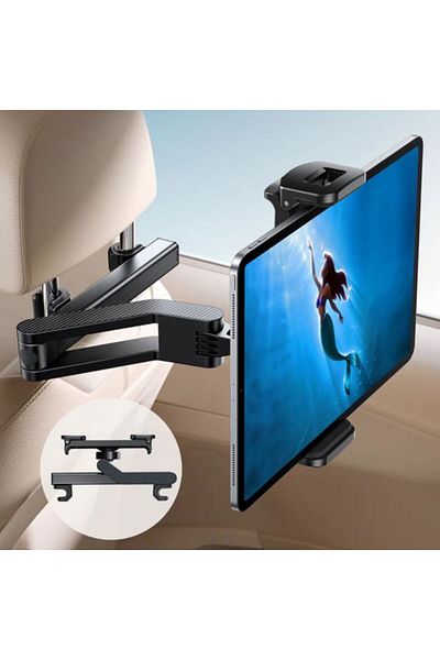 REDz Accessories Extendable Headrest Holder, Joyroom JR-ZS369, Phone/Tablet, Adjustable and Rotatable, Black