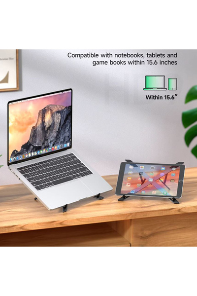 REDz Accessories Βάση γραφείου Hoco HD9, για φορητό υπολογιστή ή tablet, γενικής χρήσης, ρυθμιζόμενη και πτυσσόμενη, γκρι