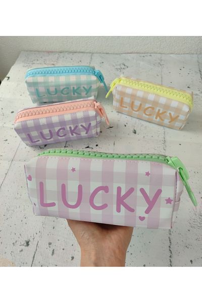 senacacollection 1 Pcs Lucky Thick Zippered Pencil Case Pencil Holder